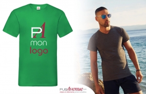 Tee shirt col V fruit of the loom pour homme