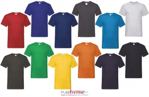 Tee shirt col V fruit of the loom pour homme