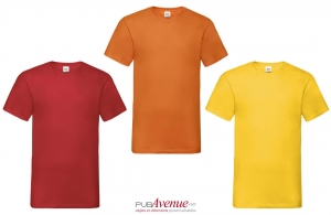 Tee shirt col V fruit of the loom pour homme