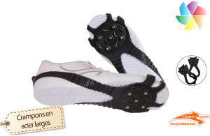 Sur-chaussures à crampons en acier non-agressifs sur les surfaces 