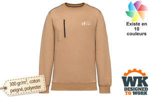 Sweat-shirt de travail Day To Day zip poche contrastée