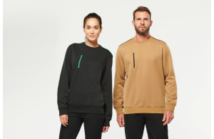 Sweat-shirt de travail Day To Day zip poche contrastée