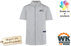 Blouse médicale couleur personnalisable avec pression pour homme 