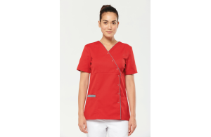 Blouse médicale couleur avec pression pour femme