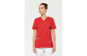 Blouse médicale couleur avec pression pour femme