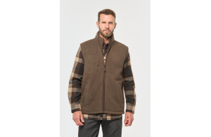 Bodywarmer polaire personnalisé de travail avec intérieur sherpa
