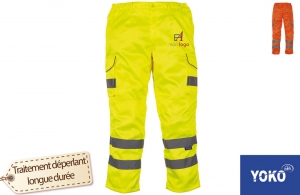 Pantalon de sécurité haute visibilité multipoches cargo