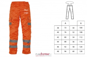 Pantalon de sécurité haute visibilité multipoches cargo