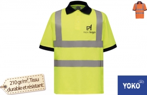 Polo de sécurité bandes réfléchissantes haute visibilité