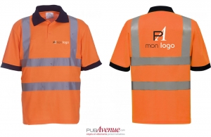 Polo de sécurité bandes réfléchissantes haute visibilité