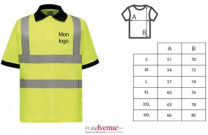 Polo de sécurité bandes réfléchissantes haute visibilité