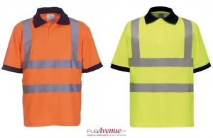 Polo de sécurité bandes réfléchissantes haute visibilité