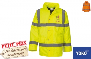 Parka de travail haute visibilité à bande réfléchissante