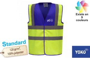 AYKRM 21 couleurs gilet jaune personnalisable Fermeture à glissière avec  poches LOGO Gilet de sécurité réfléchissant haute visibilité personnalisé  Gilet de sécurité EN20471 de classe 2 : : Bricolage