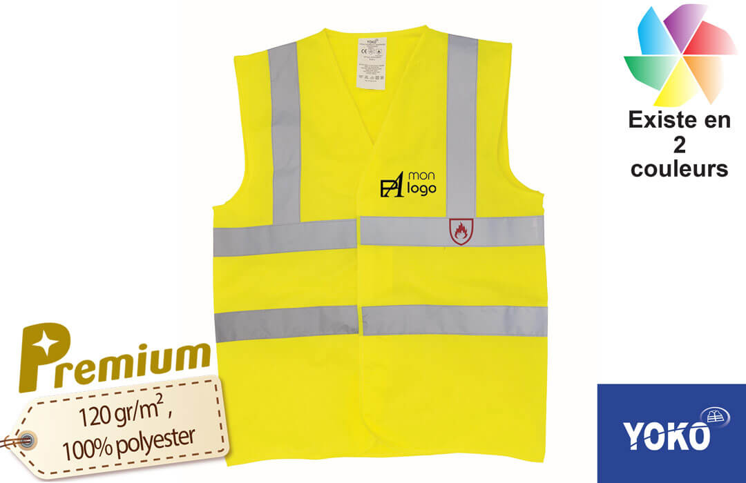 Sans Marque Gilet Fluorescent 4 Bandes JAUNE à prix pas cher