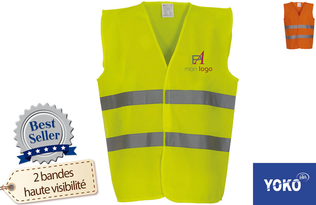 AYKRM 21 couleurs gilet jaune personnalisable Fermeture à glissière avec  poches LOGO Gilet de sécurité réfléchissant haute visibilité personnalisé  Gilet de sécurité EN20471 de classe 2 : : Bricolage