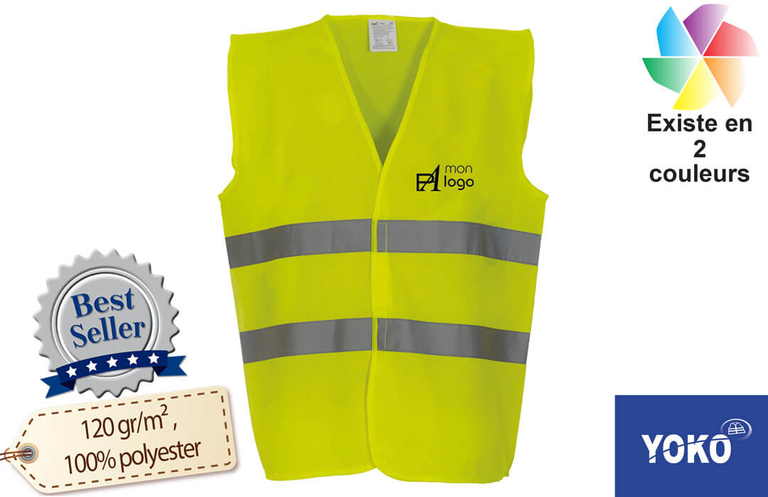 Gilet fluo personnalisé - Expédition Rapide