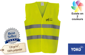 Gilet de sécurité fluorescent à fermeture par Velcro® personnalisable 