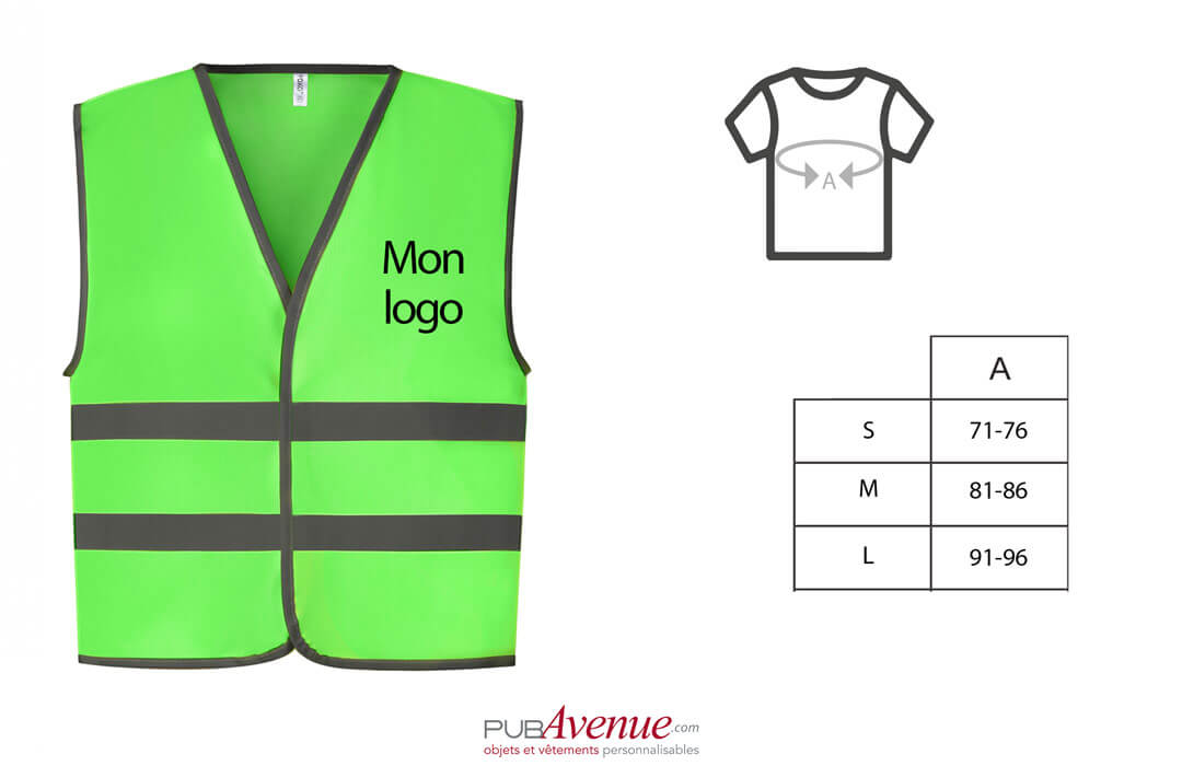 Gilet de sécurité, Cadeau d'entreprise, Gilet de sécurité personnalisé  réfléchissant pour les enfants hw1 (xs)