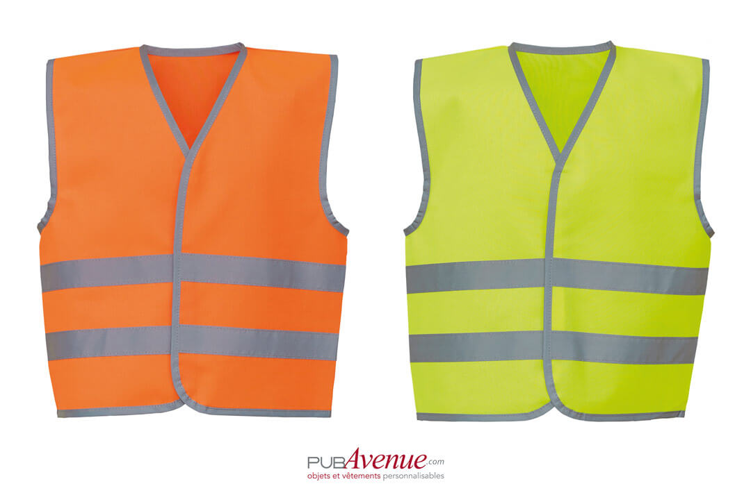 Gilet sécurité enfant 5 couleurs. Prix réduit