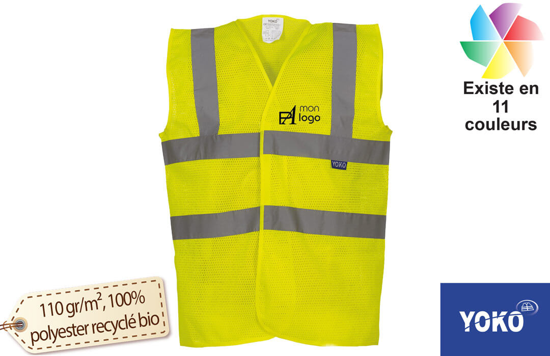 Gilet haute visibilit recycl e maille ajour e personnalisable