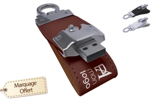 Clé USB personnalisée voyage en cuir