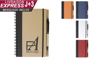 Bloc-notes personnalisable et stylo en express