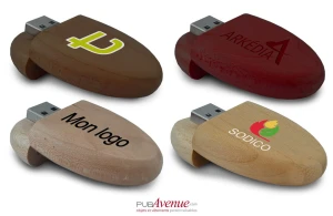 Clé USB personnalisée en bois forme capsule