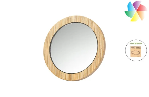 Miroir de poche publicitaire personnalisé Arendel en bambou 