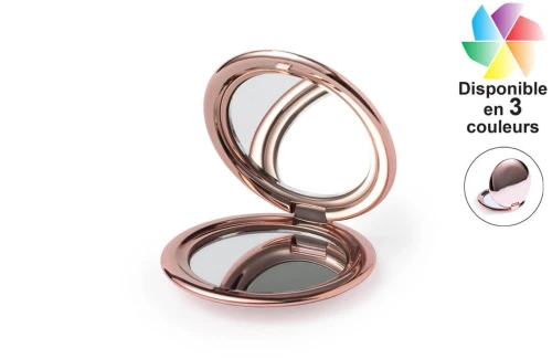 Miroir de poche pliant luxe publicitaire personnalisé Busey finition métallique élégante 