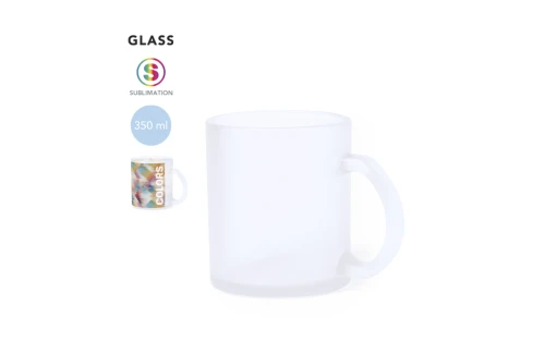 Mug personnalisé en verre translucide Amira 350 ml pour sublimation