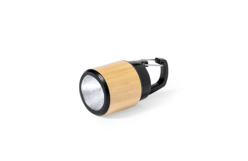 Lampe torche personnalisée Gus en bambou avec mousqueton