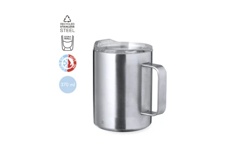 Mug isotherme personnalisé Dovery en acier inox recyclé 370 ml