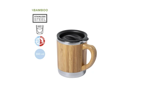 Mug isotherme personnalisé Vanatin bambou et acier de 300 ml