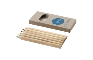 Boite de 6 crayons de couleur dans un étui en carton léger