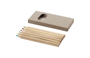Boite de 6 crayons de couleur dans un étui en carton léger
