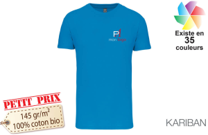 Tee-shirt personnalisé en coton bio kariban pour homme