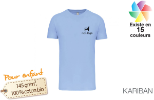 T-shirt personnalisé en coton bio kariban pour enfant
